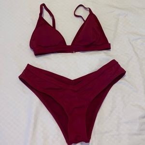 Red/maroon bikini size XS